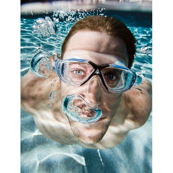 Aqua Sphere Vista Swimming Mask Blue Swimming Goggles Smoked Lens 