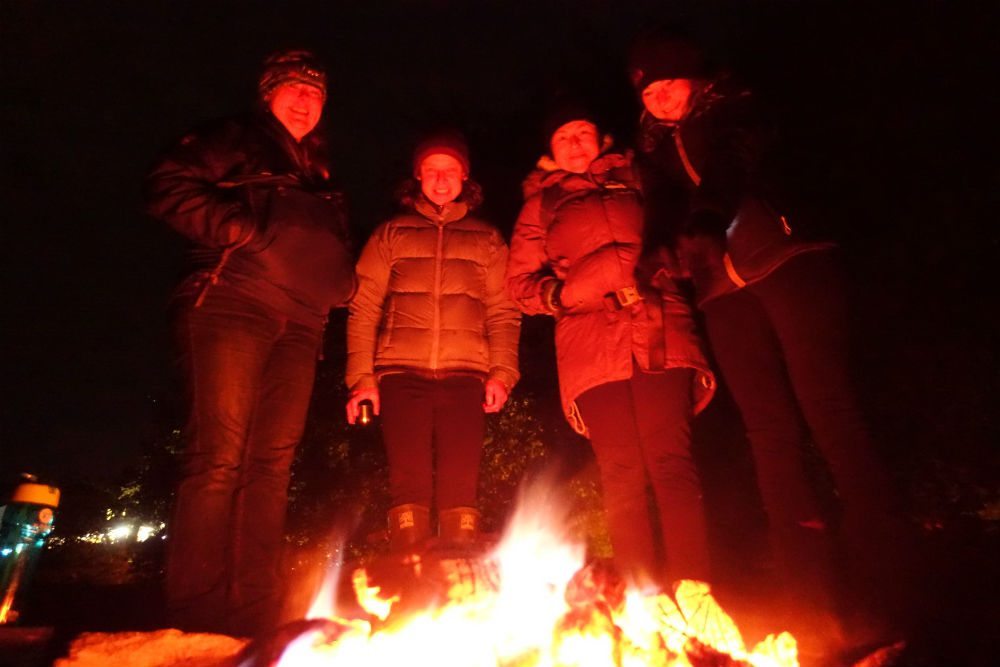 Warming around the campfire