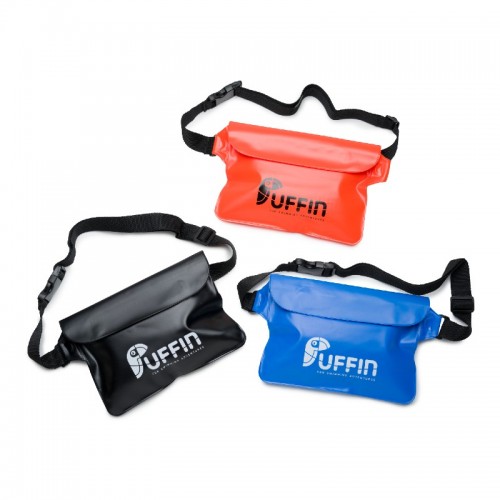 Puffin Waterproof Waist Pouch in 3 colours, blue, orange, black